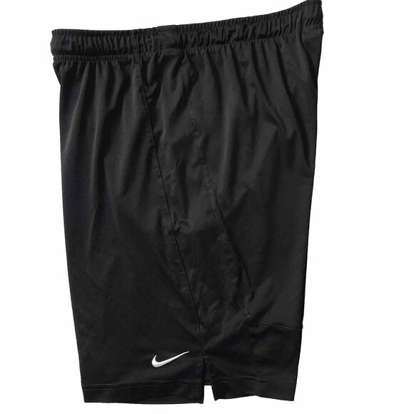 Nike Dri-Fit Athletic Shorts Men Black Size Large Swoosh Workout Gym Basketball - Picture 1 of 12